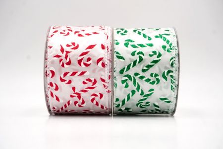 Festive Candy Cane Swirl Christmas Wired Ribbon_KF9855.KF9856 (2)